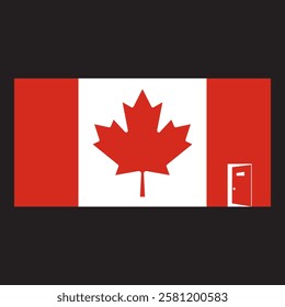  an open door on the Canadian flag represents Canada's immigration policies toward welcoming immigrants and refugees 