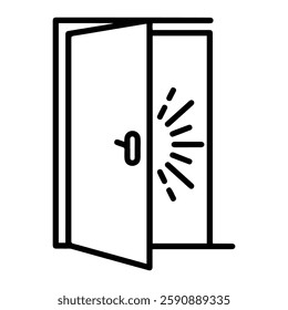 Open Door with Opportunity Symbol, New Possibilities, Future Success, Business Growth, Path to Success, Career Opportunity