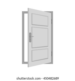 Open door, picture. Vector illustration