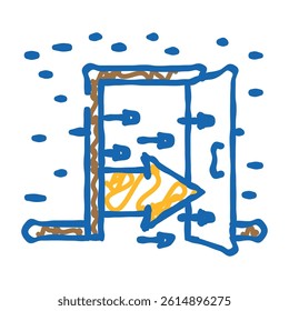 open door progress doodle icon sketch vector. open door progress sign. isolated symbol illustration
