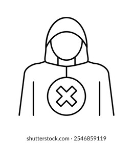 open door prohibition for safe children line icon vector. open door prohibition for safe children sign. isolated contour symbol black illustration