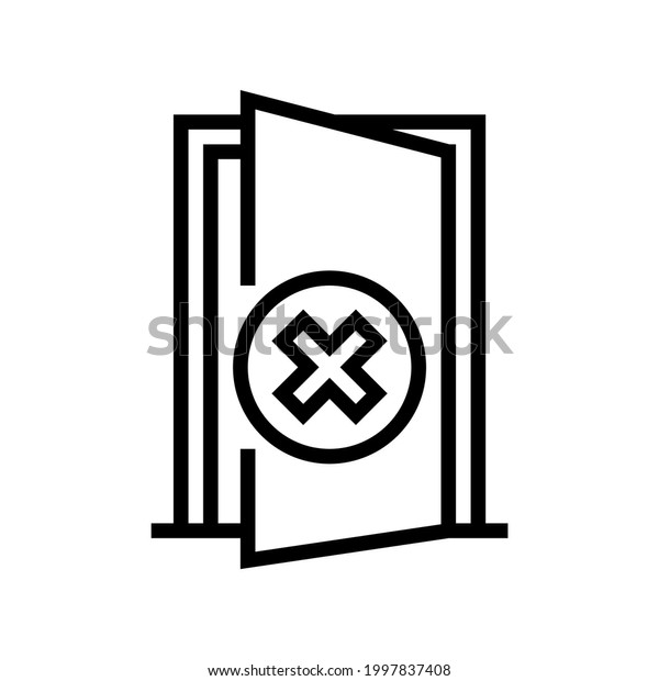 open door prohibition for safe children line\
icon vector. open door prohibition for safe children sign. isolated\
contour symbol black\
illustration