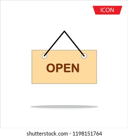 open door sign icon vector isolated on white background.