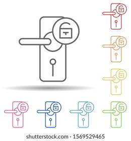 Open door sign in multi color style icon. Simple thin line, outline vector of automation icons for ui and ux, website or mobile application