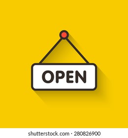 Open door sign vector illustration