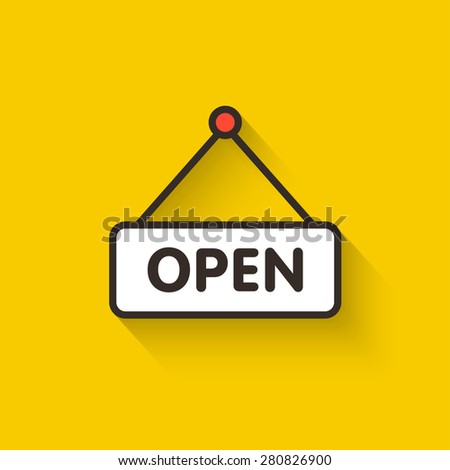 Open door sign vector illustration