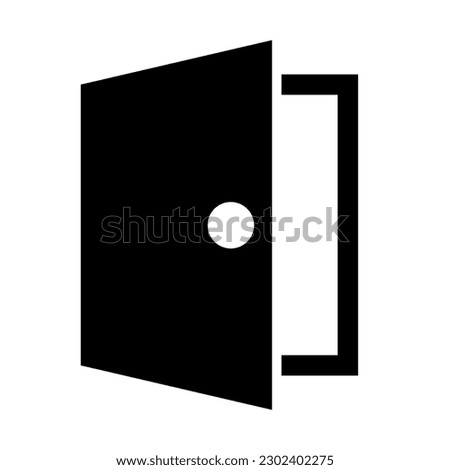 Open door silhouette icon. Enter room. Vector.