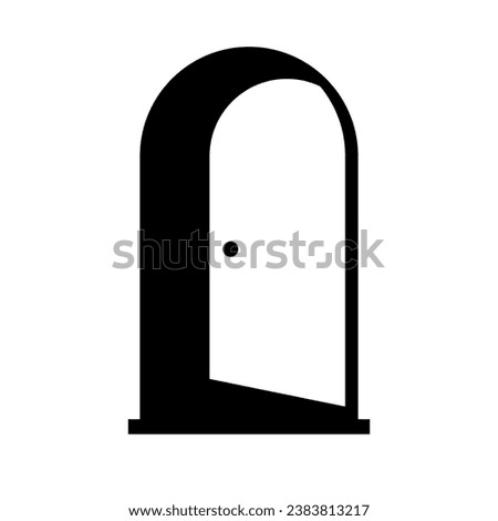 Open door silhouette icon. Vector.
