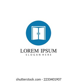 Open door silhouette logo concept. For service companies such as hotels, inns and the like.