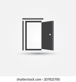 Open door simple vector abstract icon