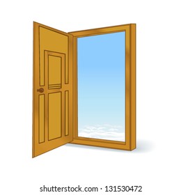 open door and sky