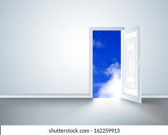 Open door to the sky. Vector