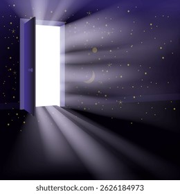 Open Door in the space, universe, background