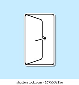 Open door sticker icon. Simple thin line, outline vector of real estate icons for ui and ux, website or mobile application