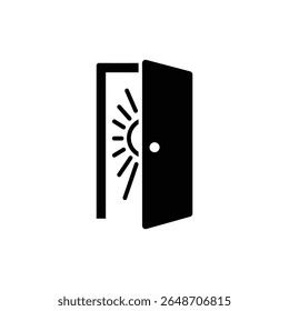Open Door with Sunlight, New Beginning and Hope Symbol