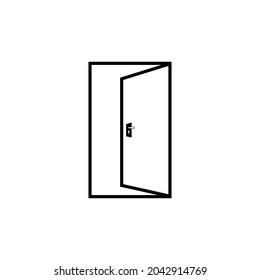 Open door symbol icon. Isolated on white background.