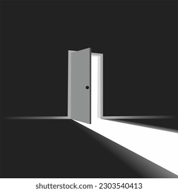 Open the door. Symbol of new careers, opportunities, business ventures and initiatives. Business concept. Vector illustration