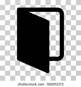 Open Door vector icon. Illustration style is flat iconic black symbol on a transparent background.