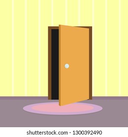 open door, vector illustration