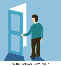 open the door vector illustration