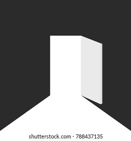 Open door. Vector illustration.