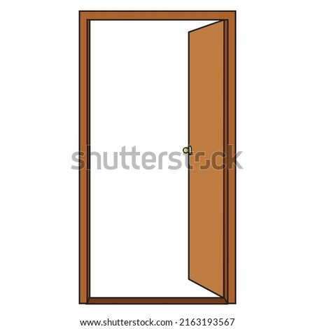 open the door vector illustration,isolated on white background,top view