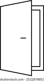 Open door vector linear icon, sumbol. Editable Stroke. Vector illustration
