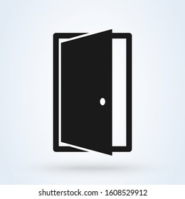 open door. vector modern icon design illustration