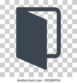 Open Door vector pictogram. Illustration style is flat iconic smooth blue symbol on a transparent background.