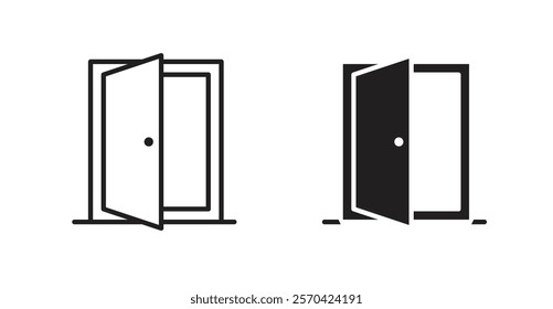 Open door vector web icons set