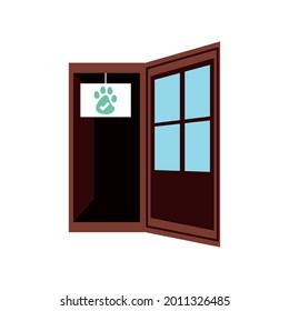 open door veterinary service isolated