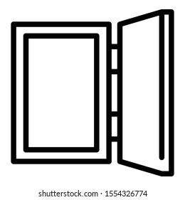 Open door to yourself icon. Outline open door to yourself vector icon for web design isolated on white background