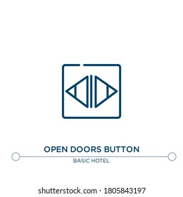 open doors button vector line icon. Simple element illustration. open doors button outline icon from basic hotel set concept. Can be used for web and mobile
