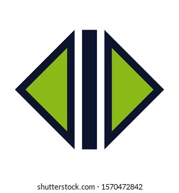 Open Doors Symbol. Simple Vector Color Icon.