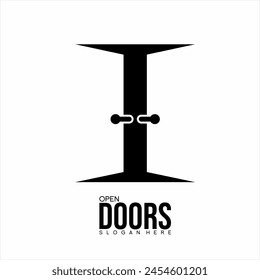 Diseño de logotipo de Vector de puertas abiertas.