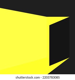 open doors from which a yellow light shines
