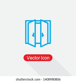 Open Double Door Icon Vector Illustration Eps10