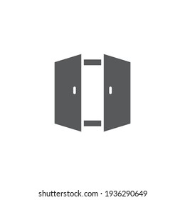 open double door outline icon linear style sign for mobile concept and web design exit doorway 