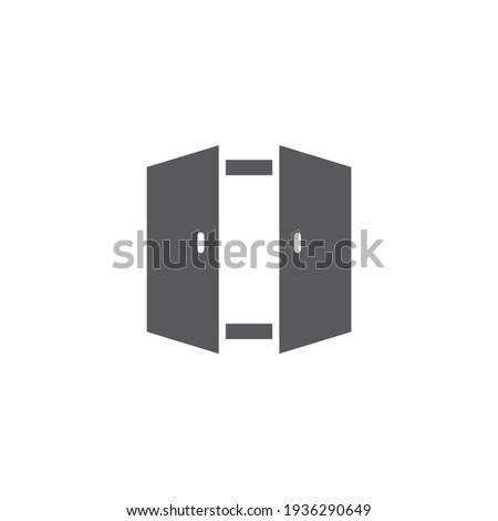 open double door outline icon linear style sign for mobile concept and web design exit doorway 