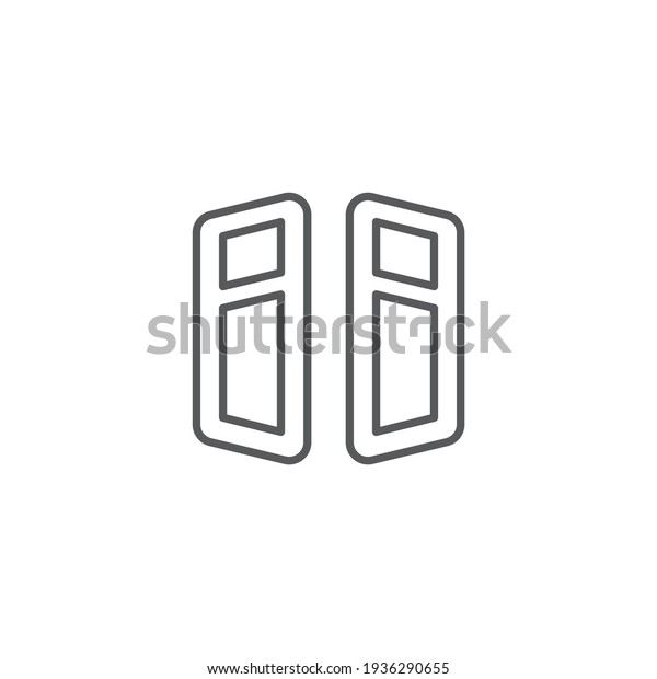 Open Double Door Outline Icon Linear Stock Vector (Royalty Free ...