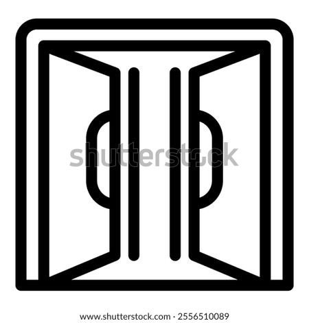 Open double door symbolizing welcome, opportunity, and new beginnings, ideal for architecture, interior design, and hospitality concepts
