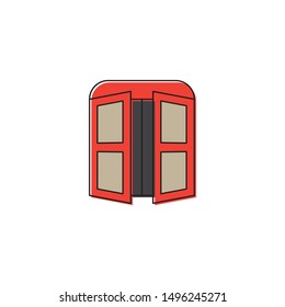 Open double door vector icon symbol isolated on white background