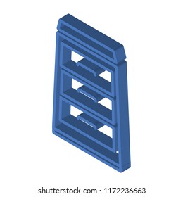 Open drawer isometric left top view 3D icon