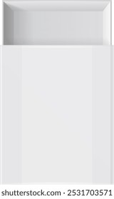 Open drawer realistic white mockup top view