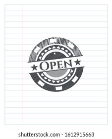 Open drawn in pencil. Vector Illustration. Detailed.