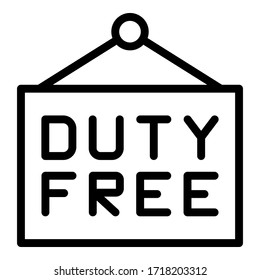 Open duty free icon. Outline open duty free vector icon for web design isolated on white background