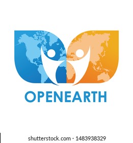 open earth logo deign template