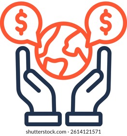 Open Economy Icon Color Line Vector Illustration