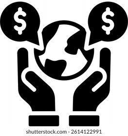 Open Economy Icon Glyph Vector Illustration