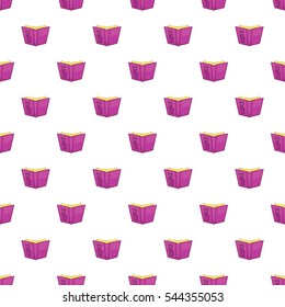 Open education book pattern. Cartoon illustration of open education book vector pattern for web